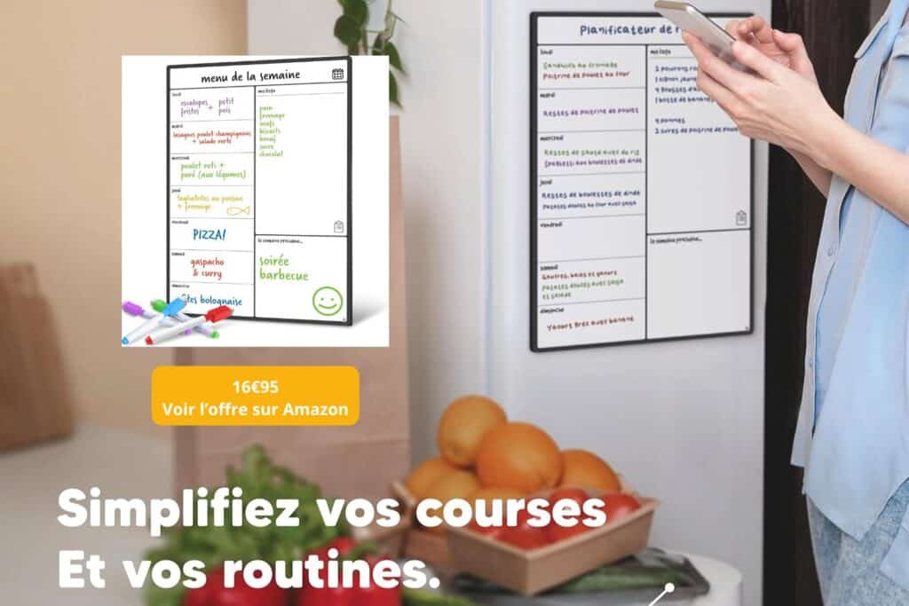 tableau blanc avec planning intégré pour manger pas cher