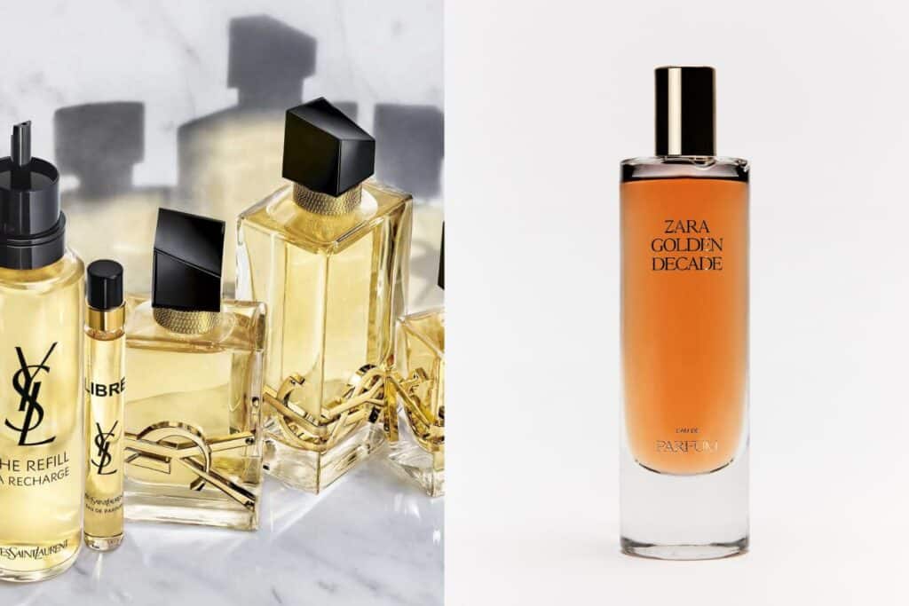 deux bouteilles de parfum représentées pour illustrer l'article dupe parfum zara les 5 meilleurs pour petits budgets