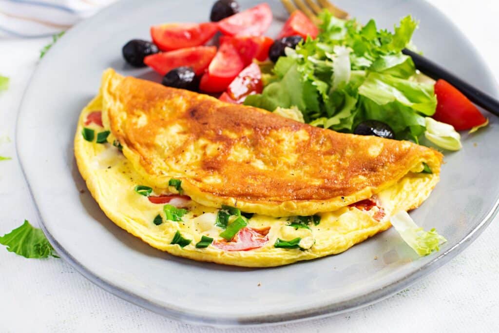 omelette en demi cercle d'un régime keto